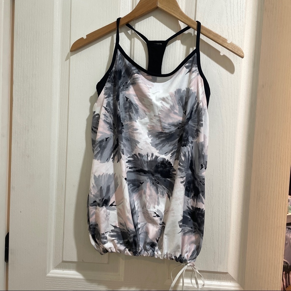 FABLETICS Tank Top built in bra athletic size small black grey pink running yoga